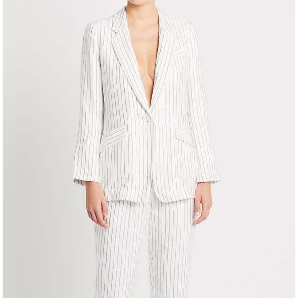Joie White Pinstripe Blazer
